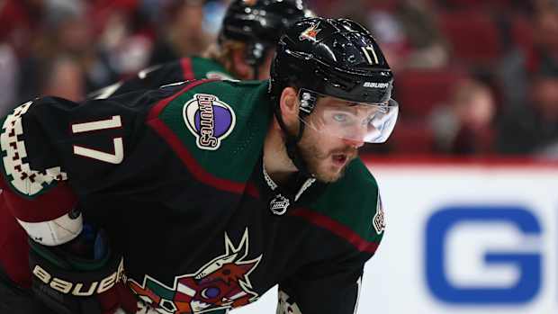 Coyotes center Alex Galchenyuk against the Colorado Avalanche.
